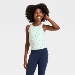 Girls' Strappy Crop Tank Top - All In Motion™ Mint Green L