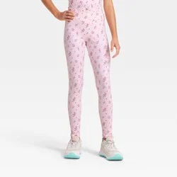 Girls' Crossover Ruffle Waistband Leggings - All In Motion™ Light Pink M