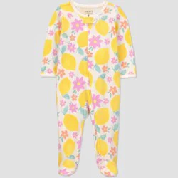 Carter's Just One You® Baby Girls' Floral Lemon Fruit Sleep N' Play - Yellow/Ivory 6M