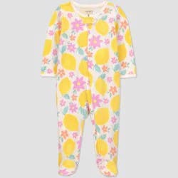 Carter's Just One You® Baby Girls' Floral Lemon Fruit Sleep N' Play - Yellow/Ivory 9M