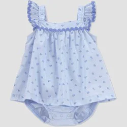 Carter's Just One You® Baby Girls' Floral Ruffle Sleeve Sunsuit - Blue 12M