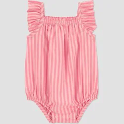 Carter's Just One You® Baby Girls' Striped Ruffle Romper - Pink Newborn