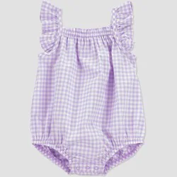 Carter's Just One You® Baby Girls' Gingham Ruffle Romper - Purple 12M