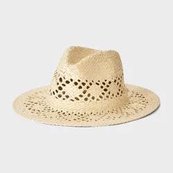 Straw Open Work Weave Panama Hat - A New Day™ Natural S/M