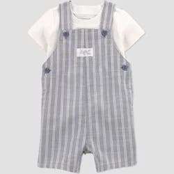 Carter's Just One You® Baby Boys' 2pc Striped Shark Overalls Set - Blue 9M