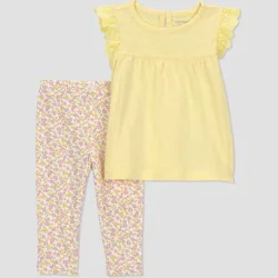 Carter's Just One You® Baby Girls' 2pc Floral Tank Top and Leggings Set - Yellow 9M