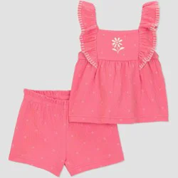 Carter's Just One You® Baby Girls' 2pc Rose Tank Top and Shorts Set - Rose Pink 18M
