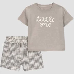 Carter's Just One You® Baby Boys' 2pc Little One Sweater T-Shirt and Shorts Set - Brown 18M