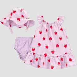 Carter's Just One You® Baby Girls' 2pc Strawberries Dress & Hat Set - Purple 6M