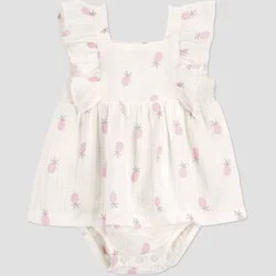 Carter's Just One You® Baby Girls' Pineapple Ruffle Romper - Cream 18M