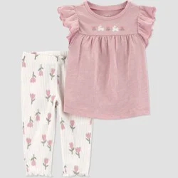 Carter's Just One You® Baby Girls' 2pc Bunny Floral Tank Top and Leggings Set - Pink 18M