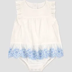 Carter's Just One You® Baby Girls' Eyelet Sunsuit - Ivory 12M