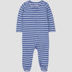 Carter's Just One You® Baby Boys' Comfy Soft Striped Long Sleeve Sleep N' Play Footed Pajamas - Blue 3M