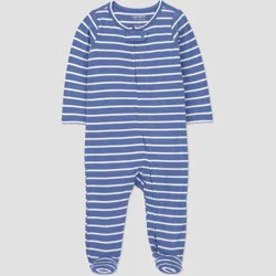 Carter's Just One You® Baby Boys' Comfy Soft Striped Sleep N' Play Footed Pajamas - Blue 9M