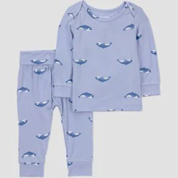 Carter's Just One You Carters' Just One You® Baby Boys' 2pc Comfy Soft Whales Top and Pants Set - Blue 12M