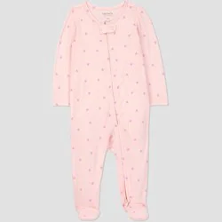 Carter's Just One You® Baby Girls' Comfy Soft Hearts Long Sleeve Sleep N' Play Footed Pajamas - Pink Hearts 9M
