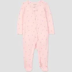 Carter's Just One You® Baby Girls' Comfy Soft Hearts Long Sleeve Sleep N' Play Footed Pajamas - Pink Hearts 9M