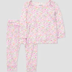 Carter's Just One You® Baby Girls' 2pc Comfy Soft Floral Top and Pants Set - Pink Floral 12M