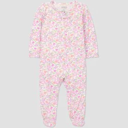 Carter's Just One You® Baby Girls' Comfy Soft Floral Long Sleeve Sleep N' Play Footed Pajamas - Pink Floral 3M