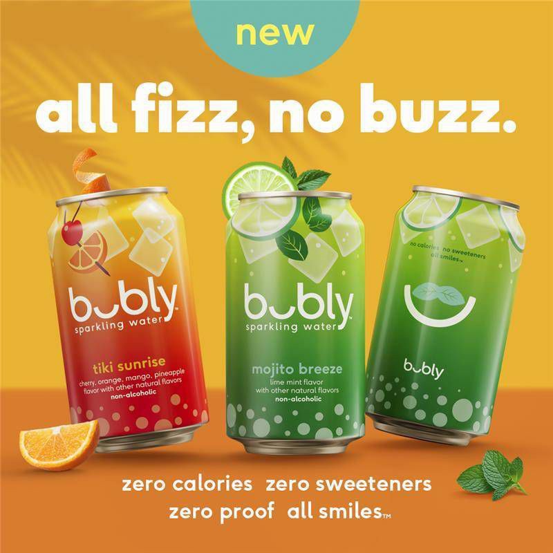 slide 3 of 8, bubly Mojito Breeze Sparkling Water - 8pk/12 fl oz Cans, 8 ct; 12 fl oz