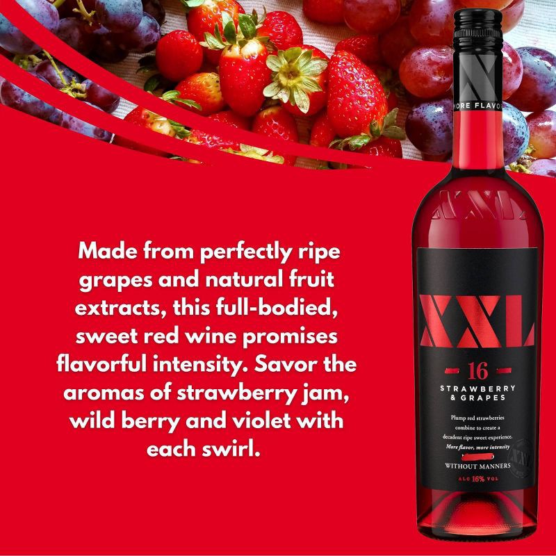 slide 3 of 5, XXL Strawberry & Grapes Moscato Wine - 750ml, 750 ml