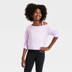 Girls' Modal French Terry Asymmetrical Pullover Sweatshirts - All In Motion™ Lilac Purple S