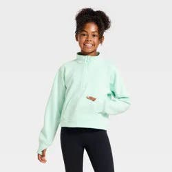 Girls' Airy Sleek Zip-Up Sweatshirt - All In Motion™ Green S