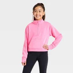 Girls' Airy Sleek Zip-Up Sweatshirt - All In Motion™ Pink XS