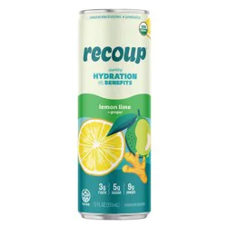Recoup Lemon Lime Ginger Sparkling Hydration - 12 fl oz: Caffeine Free