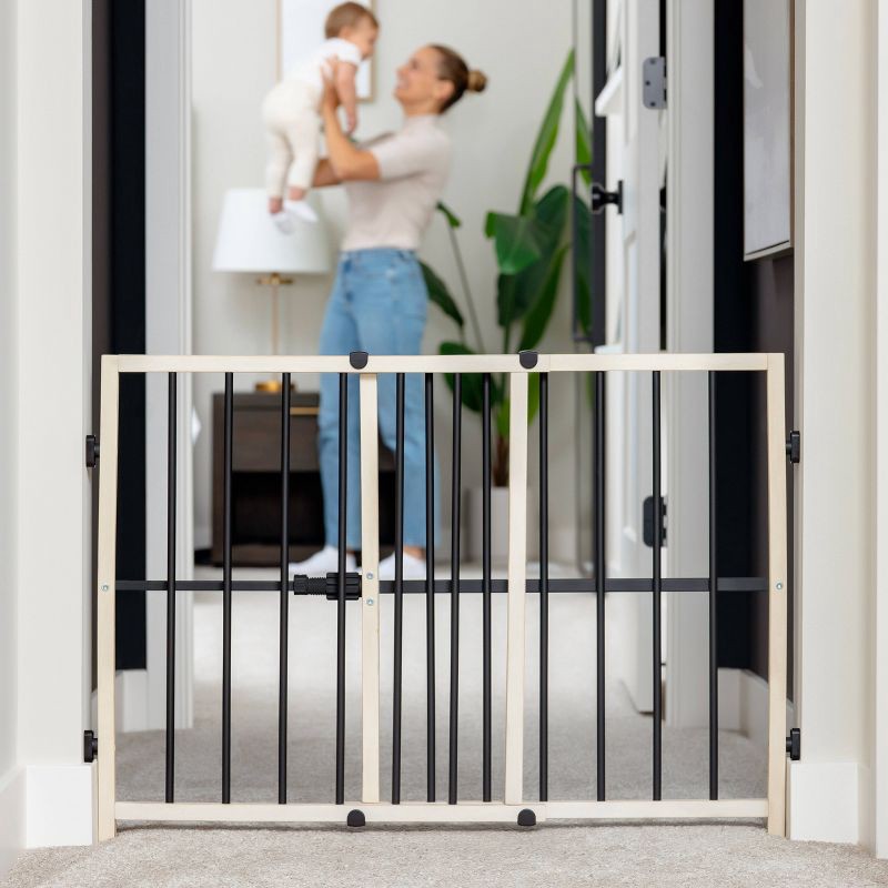 slide 6 of 11, Regalo Metal and Wood Adjustable Gate - Beige, 1 ct
