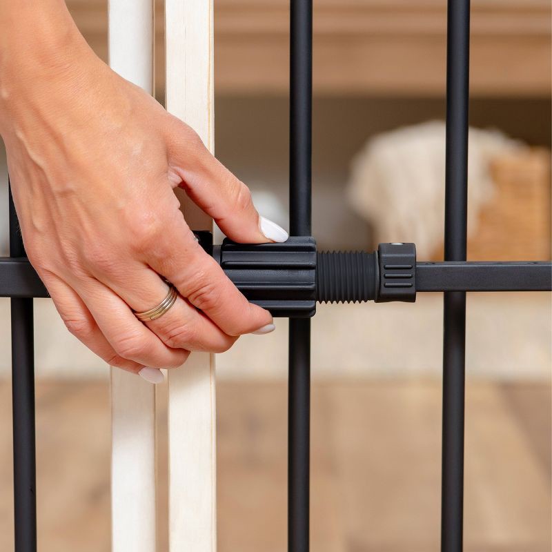 slide 9 of 11, Regalo Metal and Wood Adjustable Gate - Beige, 1 ct