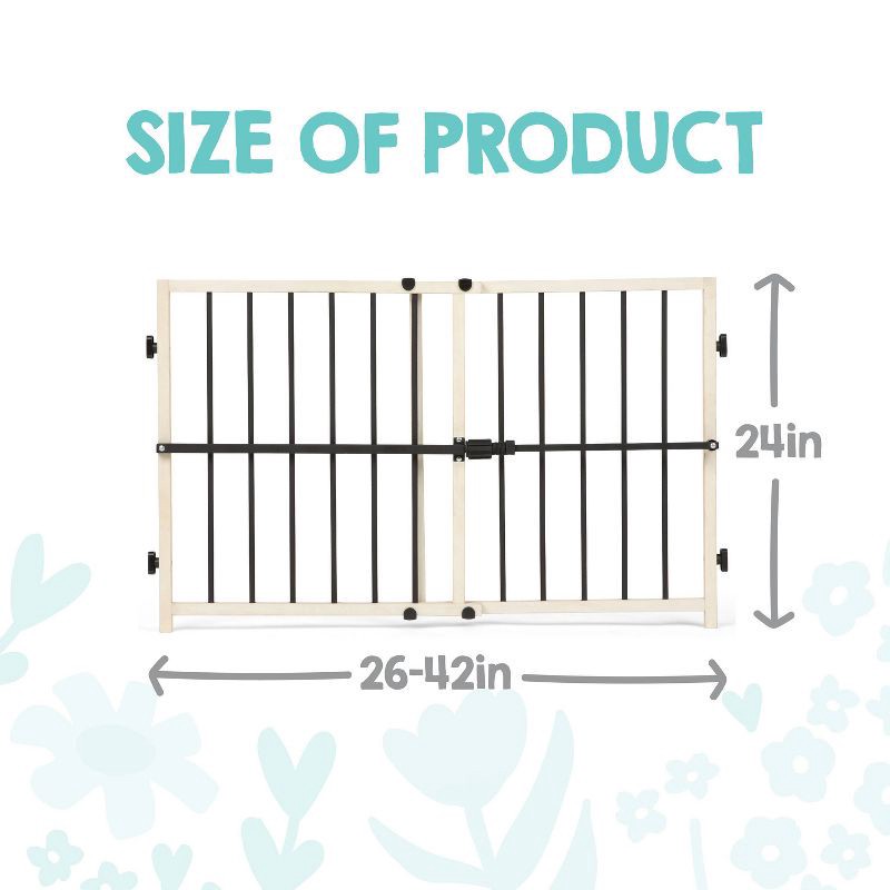slide 11 of 11, Regalo Metal and Wood Adjustable Gate - Beige, 1 ct