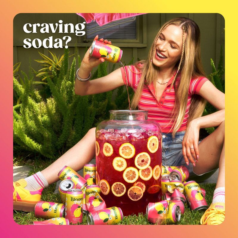 slide 4 of 8, BLOOM NUTRITION Bloom Pop Prebiotic Soda - Raspberry Lemonade - 12 fl oz Can, 12 fl oz