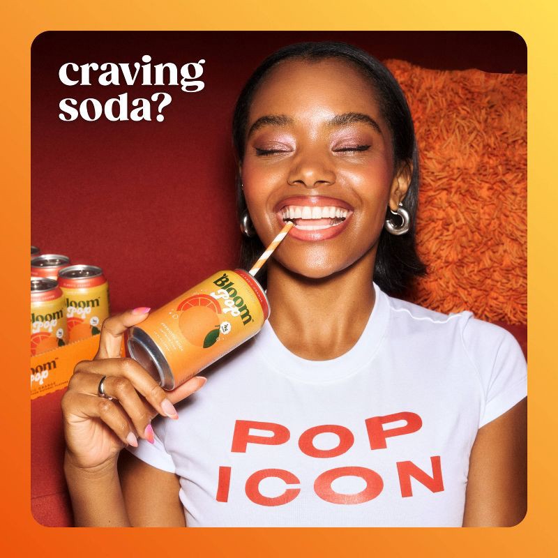 slide 6 of 6, BLOOM NUTRITION Bloom Pop Prebiotic Soda - Classic Orange - 12 fl oz Can, 12 fl oz