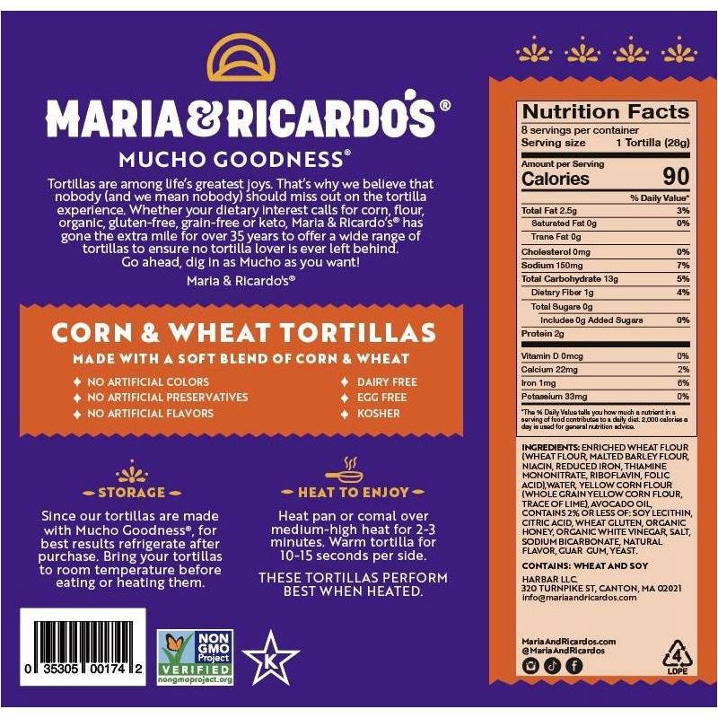 slide 2 of 7, Maria & Ricardo's Homestyle Corn & Wheat Tortillas - 7.9oz, 7.9 oz