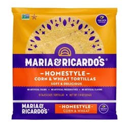 Maria & Ricardo's Homestyle Corn & Wheat Tortillas - 7.9oz