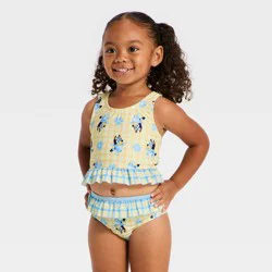 Baby Girls' Bluey Ruffle Bikini - Yellow 12M