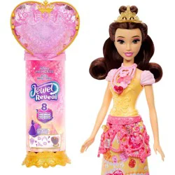 Disney Princess Jewel Reveal Belle Fashion Doll with 8 Surprises Including Gem Box & Accessories