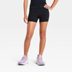 Girls' High-Rise Tumble Shorts - All In Motion™ Black XS