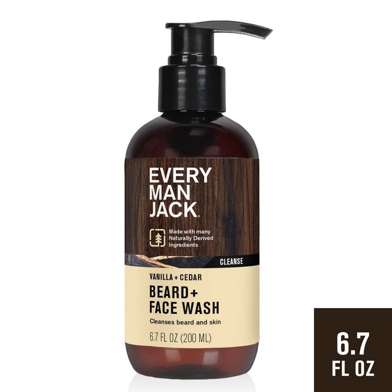 slide 1 of 9, Every Man Jack Beard and Face Wash - Vanilla + Cedar - 6.7 fl oz, 6.7 fl oz