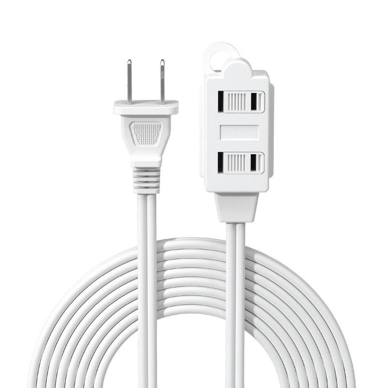 slide 1 of 4, GEMS 5ft 3 Outlet Extension Cord - White, 5 ft