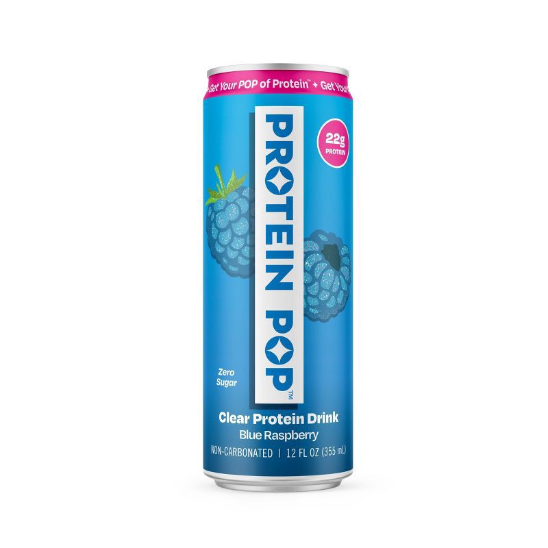 slide 1 of 6, Protein Pop Blue raspberry Clear Protein Drink 12oz, 12 oz