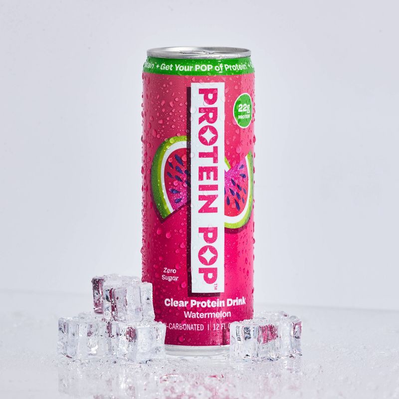 slide 3 of 6, Protein Pop Watermelon Clear Protein Drink 12floz, 1 ct