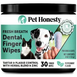 Pet Honesty Mint Flavor Cat and Dog Dental Wipes - 30ct