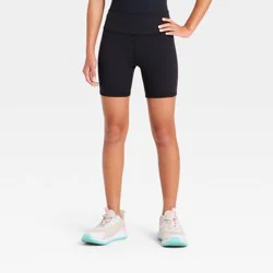 Girls' High-Rise Bike Shorts - All In Motion™ Black XS