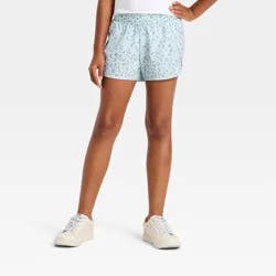 Girls' Leopard Printed Run Shorts - All In Motion™ Mint Green S