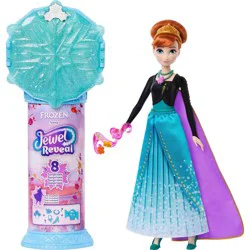 Disney Frozen Jewel Reveal Anna Fashion Doll with 8 Surprises Including Gem Box & 10 Accessories