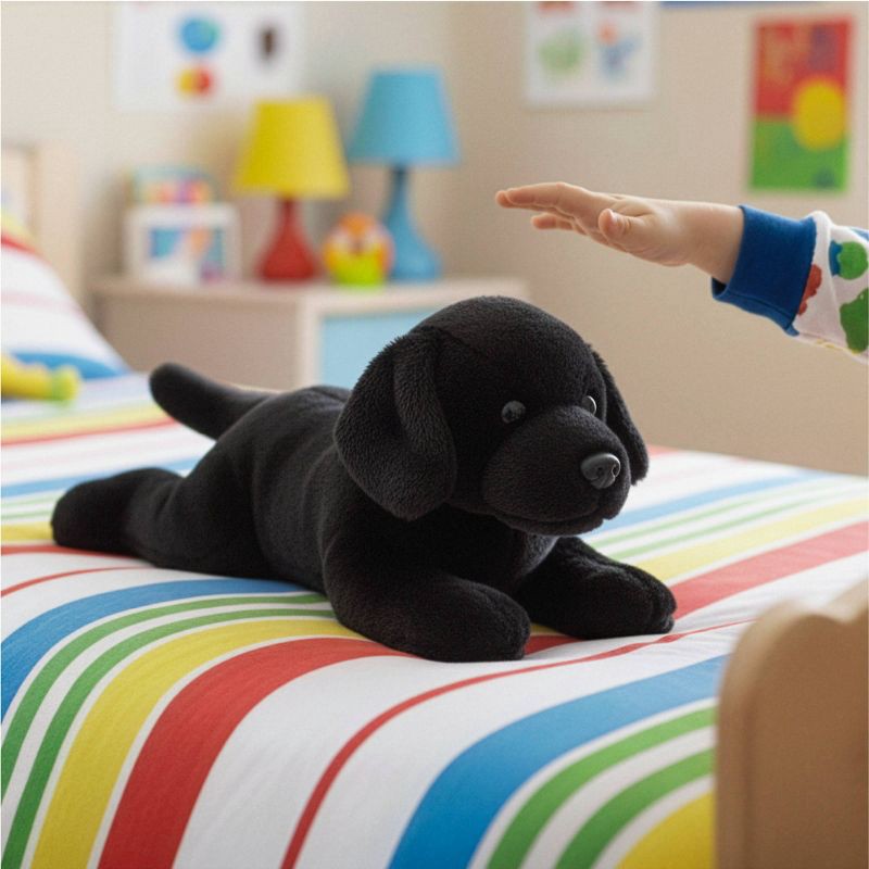 slide 2 of 7, FAO Schwarz 18" Lying Sweet Labrador Toy Plush - Black, 1 ct