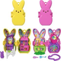 Polly Pocket Peeps, Doll & 2 Playsets with 7 Themed Accessories, Compact Travel Toy with Keychain Clip