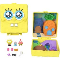Polly Pocket Micro Dolls and Playset, SpongeBob Partnership Compact with Patrick Doll, 7 Accessories